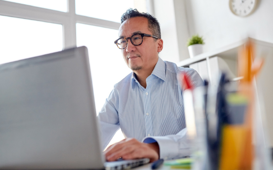 Man looking at computer