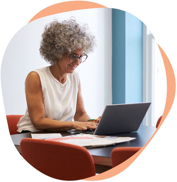 Woman working on laptop